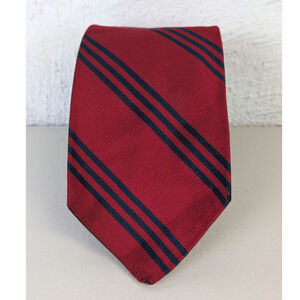 Vtg Brooks Brothers Silk Tie Red Blue Stripe Classic Preppy Heritage Office Work